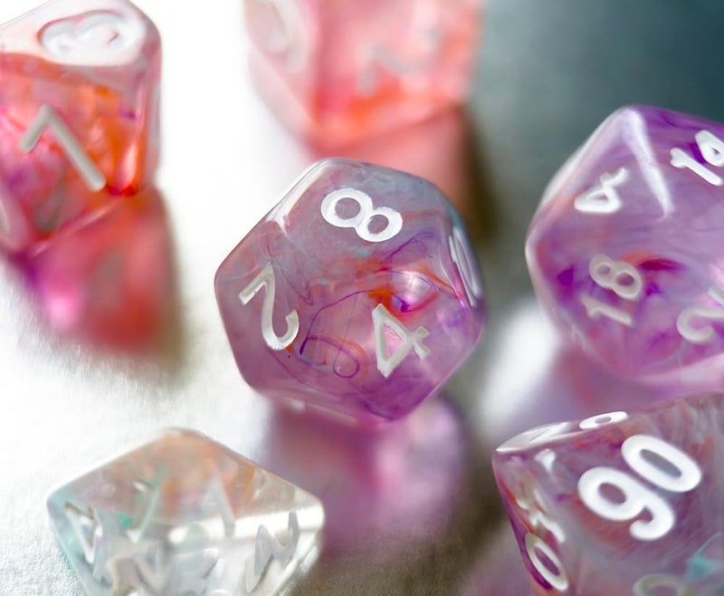 vvpesca Pink DND Dice Set of 7 – Polyhedral Dice Set for TTRPGs,Dungeons and Dragons,Role Playing Games and Other Table Games– D20 System Dice (Pink Glow) - Image 5